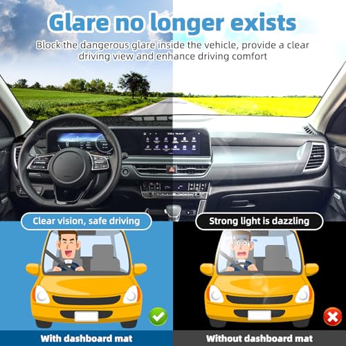 Dash Cover Mat for KIA Seltos 2024 2025 Accessories Non-Slip Dashboard Cover Mat Sunshade UV Rays Protector Interior Accessories(Not fit HUD, Not fit 2026) - size: Compatible with Seltos 2024 2025