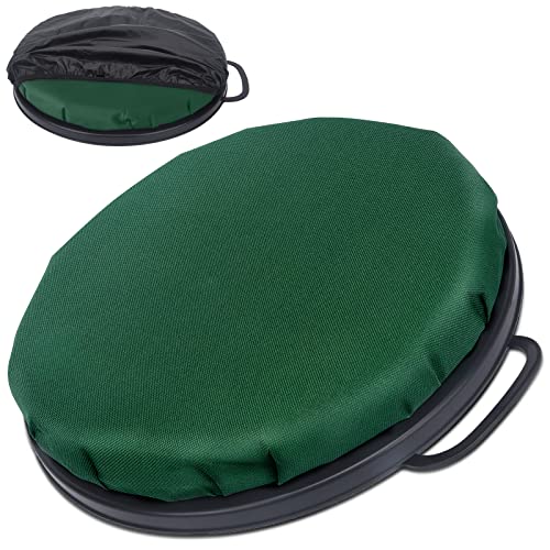 5 Gallon Bucket Seat, 360-Degree Swivel Seat Foam Cushion Bucket Seat Lid with Waterproof Cover for Dove Duck Hunting, Fishing, Baseball, Gardening and Camping - color: Green