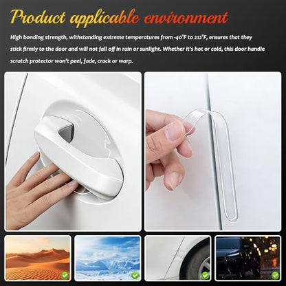 8PCS Car Door Protector, Car Door Handle Protector, Universal Anti-Scratch Guard Stickers, Auto Accessories Rearview Anti-Collision Bumper Trim Guard Sticker Fit for SUVs, Trucks, Sedans