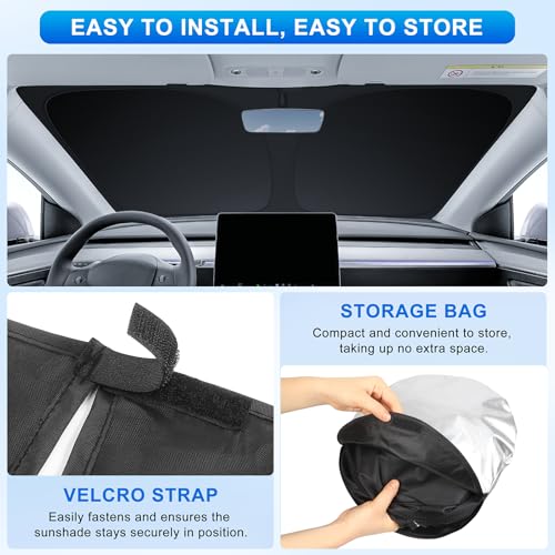 INSAUTO Custom Fit Windshield Sun Shade Accessories for Toyota Tacoma 2005-2015, Foldable Front Window Sunshade, UV & Heat Reflector, Keeps Interior Cool, Includes Storage Bag - size: for 2005-2015 Toyota Tacoma