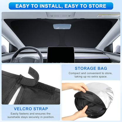 INSAUTO Custom Fit Windshield Sun Shade Accessories for Jeep Compass 2007-2016, Foldable Front Window Sunshade, UV & Heat Reflector, Keeps Interior Cool, Includes Storage Bag - size: for 2007-2016 Jeep Compass