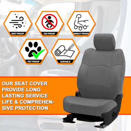 Seat Cover Compatible with 2013-2018 Dodge Ram & 2019-2022 Classic Ram Crew Cab, Neoprene Durability Truck Seat Cover, ONLY Fit Full Bench Rear Seat Without Armrest, NOT for 60/40 Seat - color: Gray, size: 2013-2022 Ram 1500/2500 Front & Rear