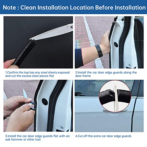 Car Door Edge Guards 32Ft(10M) Universal Rubber U Shape Edge Trim Car Door Protector Edge Guards Rubber Seal Protector for Most Car Rucks SUV Installation, No Glue Required, Black