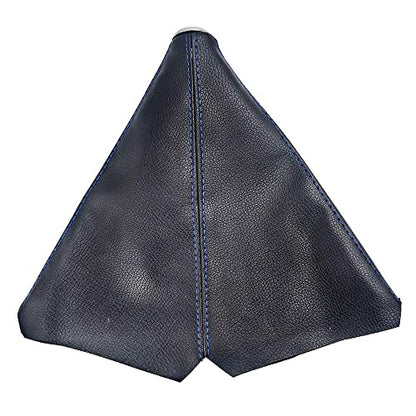 Universal Car Shift Knob Boot Dust Cover, Shift Boot Cover, Made of Black Pu Leather with Black Seams Red Seams and Blue Seams (Blue/ABS)
