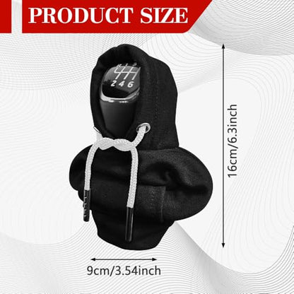 Gear Shift Hoodie, Shifter Hoodie, Funny Car Gear Shift Protector Cover, Automotive Interior Cute Gadgets Fashionable Mini Sweater Shifter Stick Knob Cover Universal for Most Vehicles (Black) - color: Black