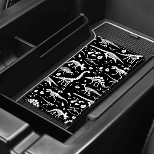 Leather Car Registration and Insurance Card Holder, Cute Car Accessories Vehicle Glove Box Car Organizer for Documents, Cards, License Black White Dinosaur - color: Black White Dinosaur