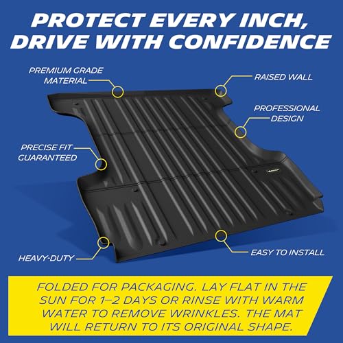 MICHELIN Truck Bed Mat for 2007-2021 Toyota Tundra 5.5 FT / 66.7" Only (Not Fit Drop-in Liners), All-Weather Truck Bed Liner, Custom Fit, Durable TPE, Non-Slip - size: 1) Tundra | 07-21 | 5.5 FT