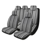 9PCS Baja Saddle Blanket Car Seat Covers, Front Set Breathable Washable Seat Covers with Seatbelt Pad, Striped Woven Cloth Airbag Compatible Seats Protector for Most Vehicles (Black White Thin) - color: Black White Thin