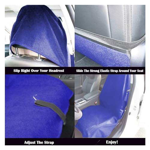 Car Seat Cover Protector Front Seats,for Gym Workout,Running,Swimming,Beach and Hiking,Waterproof Sweat Towel Bucket Seat Covers for Cars SUV Trucks (Blue, 1Pcs)