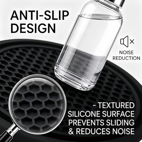 Cup Holder Inserts for Car, Car Coasters for Cup Holders, Silicone Anti-Slip Car Cup Coasters, Universal Auto Accessories for Your Car, Cute Car Decorations for Women, Easy Clean Set（Black） - color: Black