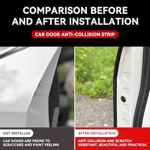 Car Door Edge Guards, Universal 16Ft Rubber Seal Trim Protector, U Shape Door Edge Protector Guard, Aluminum Boat Edge Guards, Car Decoration Accessories (Black)
