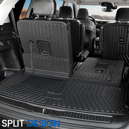 Cargo Mat Backrest Mats for 2021-2025 2026 Jeep Grand Cherokee L (3rd Row Manual & Power Fold), All Weather TPE Trunk Mat Cargo Liner Car Accessories (L | Cargo Mat+3rd Row Backrest Mats) - style: Grand Cherokee L | 2021-2026 | Cargo Mat+3rd Row Backrest