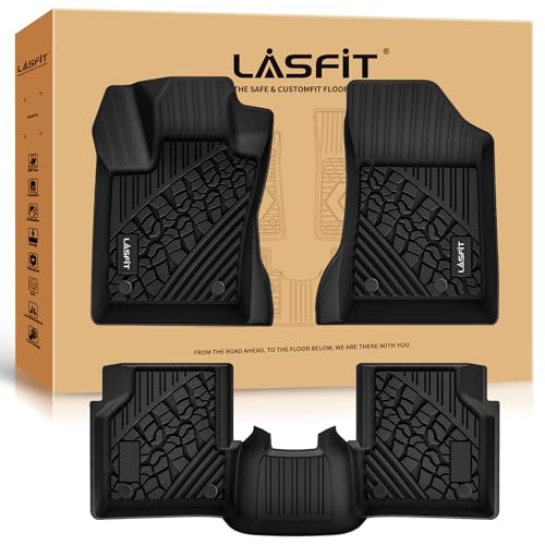 LASFIT Floor Mats for Jeep Compass 2017-2025 2026 All Weather TPE Custom Fit Car Mats Floor Liners 1st & 2nd Row, Black - style: Compass 2017-2026 Floor Mats