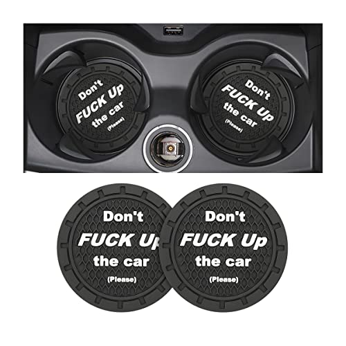 2 Pack Car Cup Holder Coasters, 2.75 Inch Non-Slip PVC Insert Cup Coaster, Anti-Scratch Auto Cup Mats for Women Men, Vehicle Interior Accessories Universal for Car, SUV, Truck (C Black/2PCS) - color: C Black/2PCS