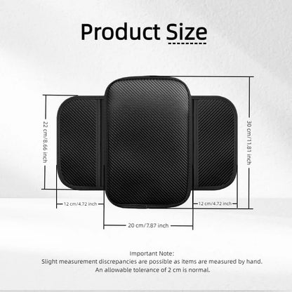 Car Center Console Cover Armrest Cover, Carbon Fiber PU Leather Auto Center Console Pad Protector with Side Storage Bags, Universal Waterproof Anti-Slip for Most Cars Trucks Vans