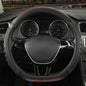 D Shaped Steering Wheel Cover Great Grip with 3D Honeycomb Hole, Anti-Slip Sporty Design, Universal 15 inch(Black with Burgundy) - color: Black with Burgundy, size: D Shaped-Middle[14.5''-15'']