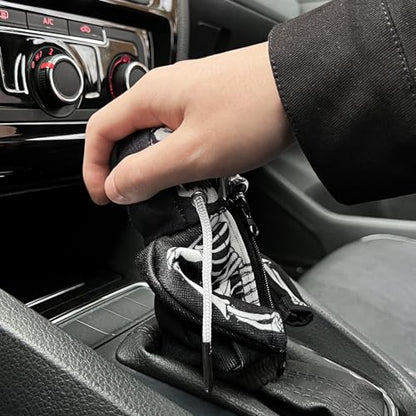 HXOUSE Skull Gear Shift Hoodie - Easy to Put & Remove Shifter Hoodie with Zipper, Soft & Comfortable Fabric Shift Knob Hoodie Fits Most Car Shifters Enhance Your Driving Experience