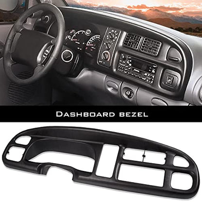 PIT66 Dash Board Bezel Cover Compatible with 1998-2001 Dodge Ram Truck Dashboard Cover w/Clips 68042746AC 5GK51DX9AA 5EU11DX9AB - size: 1998-2002 Dodge Ram(Without Vents)