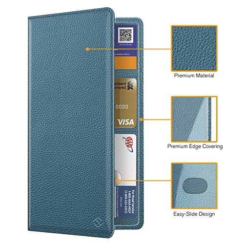 FINPAC Car Registration and Insurance Card Holder, Vehicle Glove Box Card Organizer Wallet Automobile Accessories for License - color: Ocean Blue