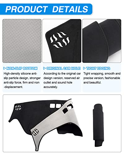 CARTIST Dashboard Cover Custom Fit for Hyundai Santa Fe 2019 2020 2021 2022 2023 Accessories Dash Cover Mat Pad Black （Without HUD） - size: Hyundai Santa Fe 2019-2023（Without HUD）