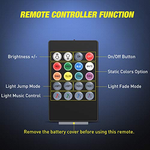 Nilight 48 LEDs DC 5V Multicolor Music Car Strip Light Under Dash Lighting Kit with Sound Active Function and Wireless Remote Control, 2 Years Warranty, 4PCS USB Interior Lights - color: 4PCS USB Interior Lights