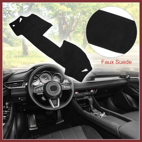 Car Dashboard Cover Non-Slip Faux Suede Dash Board Protector Cover Mat for Mazda 6 2009-2012 Black Replace Parts