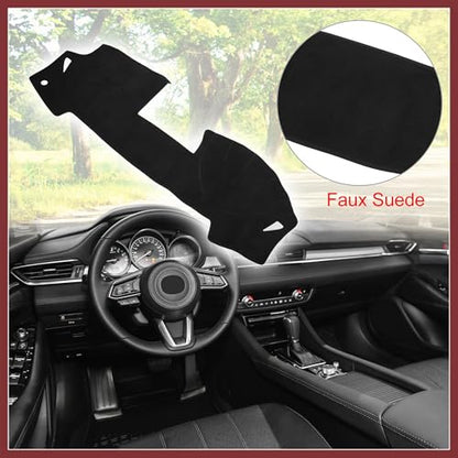 Car Dashboard Cover Non-Slip Faux Suede Dash Board Protector Cover Mat for Mazda 6 2009-2012 Black Replace Parts