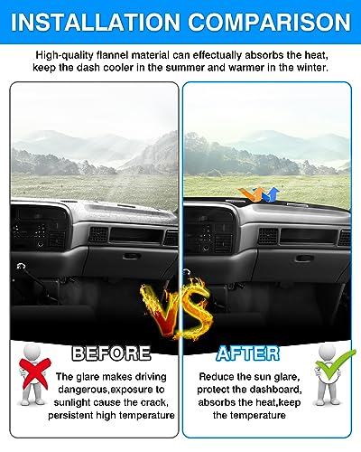 Autorder Dashboard Cover Mat for 1994-1997 Dodge Ram 1500 2500 3500 Accessories Dash Cover Flannel Dash Mat Sunshade Glare UV Rays Protector - size: 1994-1997 Dodge Ram