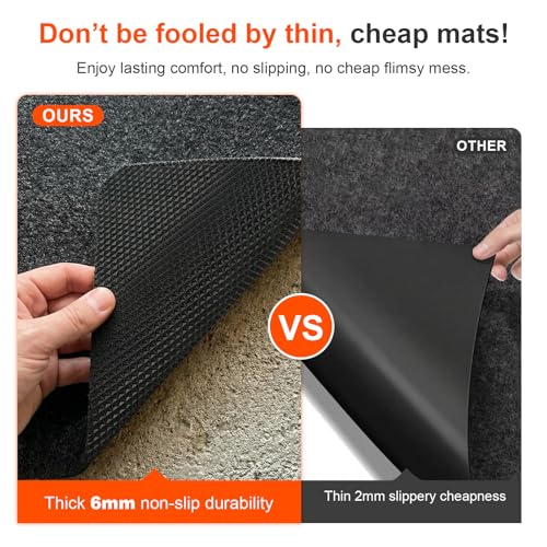 Heavy Duty Oil Spill Mat for Garage Floor, Extra Thick Absorbent with Anti-Slip Rubber Backing, Reusable Under Car Leak Pad (6.6 * 8.5FT)