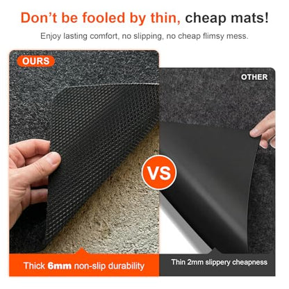 Heavy Duty Oil Spill Mat for Garage Floor, Extra Thick Absorbent with Anti-Slip Rubber Backing, Reusable Under Car Leak Pad (6.6 * 8.5FT)