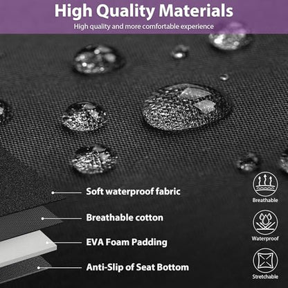 CCAR Pass Neoprene Wetsuit Seat Covers, Waterproof Car Seat Covers Full Sets with 5mm Composite EVA, Universal Fit for Car Sedan, SUV Trucks Anti Slip with Airbag Compatible(Black Purple) - color: Purple