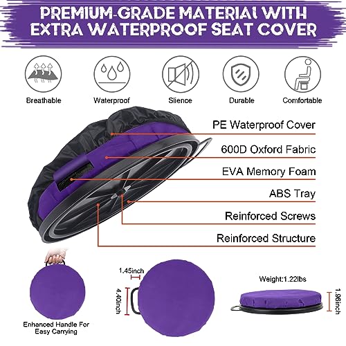 WarBull 5 Gallon Bucket Seat, 360-Degree Swivel Seat Foam Cushion Bucket Seat Lid with Waterproof Cover for Dove Duck Hunting, Fishing, Baseball, Gardening and Camping - color: Purple