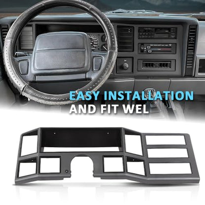 G-PLUS Dash Bezel Radio Surround Trim Compatible with Jeep Cherokee XJ 1984-1996 with Hole Silver - size: 1984-1996 Jeep Cherokee XJ | Gray Silver