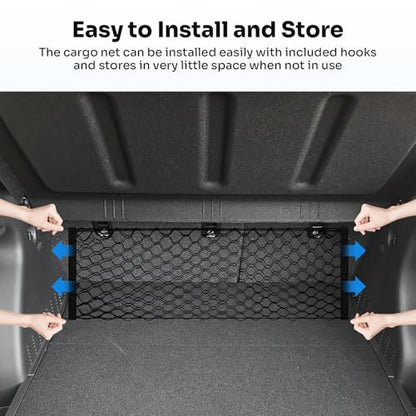 Canvcle Trunk Cargo Net for 2024-2026 Hyundai Kona Accessories Envelope Style Mesh Trunk Net Organizer and Storage Stretchable Adjustable Elastic Nylon Rear Cargo Netting with Hooks - style: for Hyundai Kona