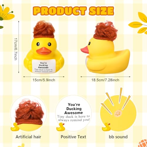 Civaner 7 Inch Emotional Giant Rubber Duck with Positive Message Thank You Gifts Motivational Rubber Duck Gift for Desk, Office, Home Decor Graduation(You're Ducking) - style: You're Ducking