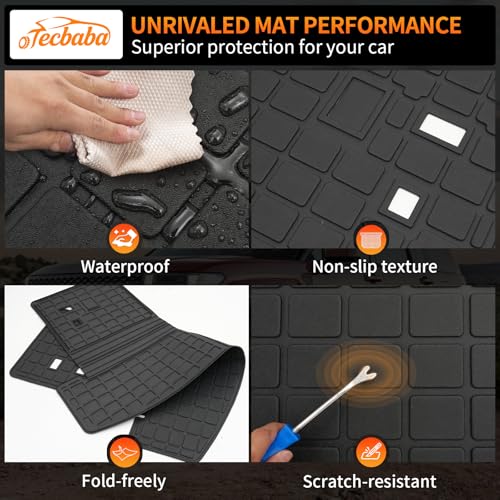 Cargo Liner Compatible with 2024-2026 Hyundai Santa Fe 6&7 Seater Kick Mats Trunk Mat TPE Back Seat Cover Protector 2025 Santa Fe Accessories (2nd Row Kick Mats+Trunk Mat with Backrest Mat) - color: 2nd Row Kick Mats+Trunk Mat with Backrest Mat