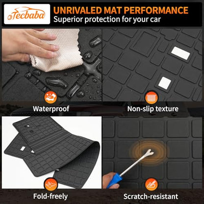 Cargo Liner Compatible with 2024-2026 Hyundai Santa Fe 6&7 Seater Kick Mats Trunk Mat TPE Back Seat Cover Protector 2025 Santa Fe Accessories (2nd Row Kick Mats+Trunk Mat with Backrest Mat) - color: 2nd Row Kick Mats+Trunk Mat with Backrest Mat