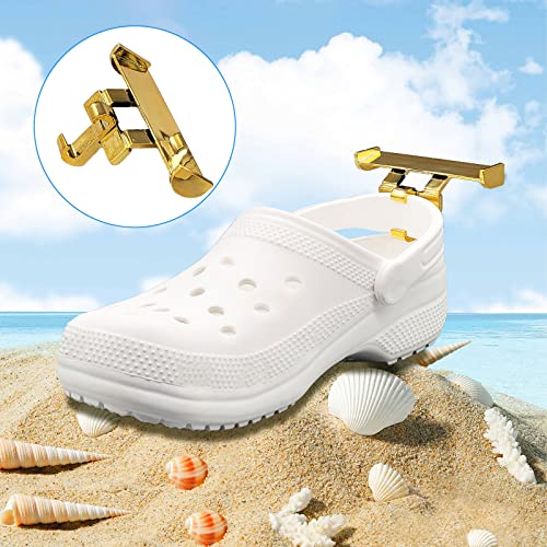 Spoiler Wing for Shoes, Car Wing Charm, Flexible Shoes Spoiler Wing, Shoes Racing Car Spoiler Charm Gifts for Kids and Car Lovers- 1 Pair - color: Gold