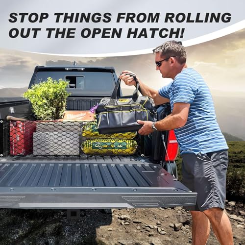 Truck Bed Cargo Net for Toyota Tundra 2022-2025 2026 Accessories, Karltys Envelope Style Pickup Truck Cargo Net for Tundra, Heavy Duty Nylon Mesh Storage Trunk Netting Organizer - size: for Toyota Tundra