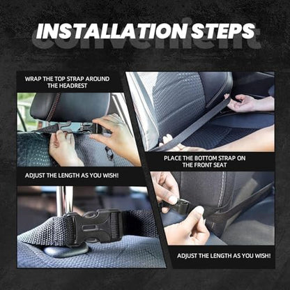 Custom Anti-kick Storage Mat for Car Seats 2 Pack with Text Logo Photo Personalized Mats Seat Back Protector with Storage Pockets Suitable for Most Car Seats