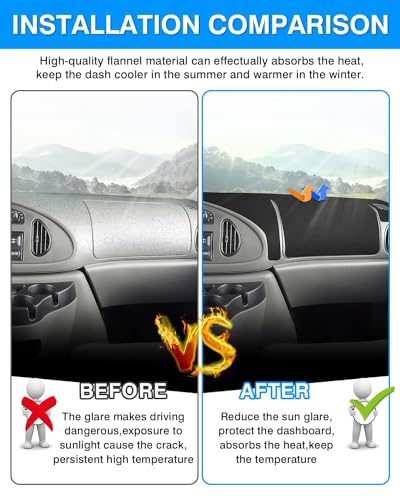 Autorder Dashboard Cover Mat for Ford E150 E250 E350 1997-2008/E450 2003-2008 Econoline Accessories Dash Cover Flannel Dash Mat Sunshade Glare UV Rays Protector - size: 1997-2008 E150