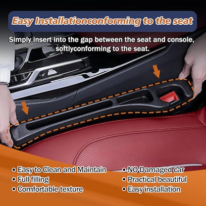 2-PackCar Seat Gap Filler，Car Cup Holder Coaster，Car Seat Crevice Blocker Stop Things from Dropping，Auto Accessories for SUV Truck Sedan