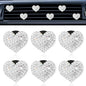 6PCS Bling Heart Car Vent Clips, Crystal Heart Air Freshener Vent Clips, Rhinestone Air Conditioning Outlet Clip, Universal Car Air-Conditioning Fresh Clip for Women, Heart-Decoration for All Vehicles