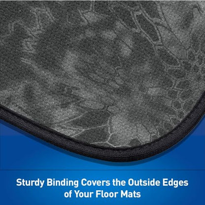 Coverking Universal Car Floor Mats Set of 2 (Front Driver and Passenger) Kryptek Typhon Camo - All-Weather Protection for Mud, Dirt, Rain, Spills, Non-Slip Backing, Fits Cars Trucks SUVs Jeeps - style: Kryptek Typhon