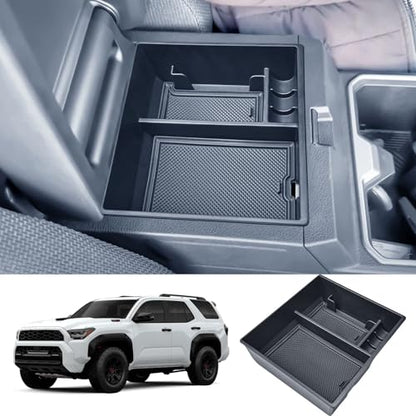 OEM Fit 2026 4Runner Center Console Organizer Tray Compatible with 2025 2026 Toyota 4Runner (6th Gen) Accessories ABS Plastic Armrest Insert Coin Holder Storage Box (Not for 2010-2024)