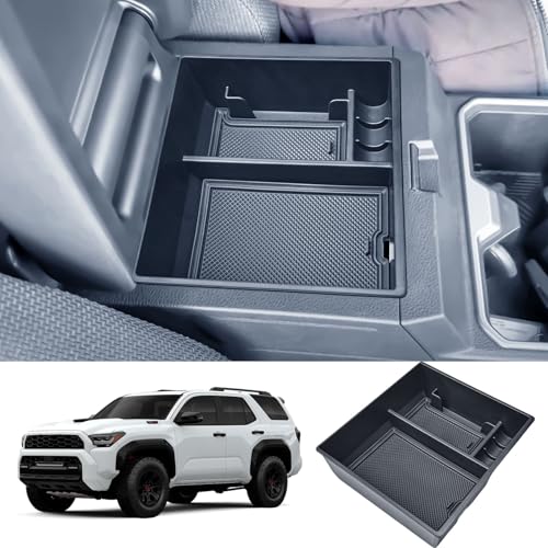 OEM Fit 2026 4Runner Center Console Organizer Tray Compatible with 2025 2026 Toyota 4Runner (6th Gen) Accessories ABS Plastic Armrest Insert Coin Holder Storage Box (Not for 2010-2024)