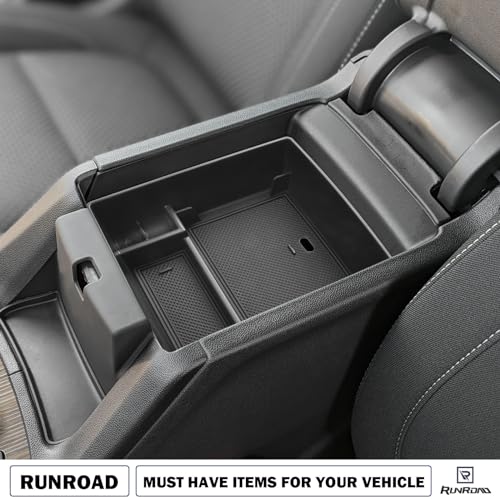 RUNROAD Center Console Organizer Compatible with GMC Acadia 2017-2023 Accessories, Insert Armrest Storage Tray Console Organizer Secondary Storage Box, Black