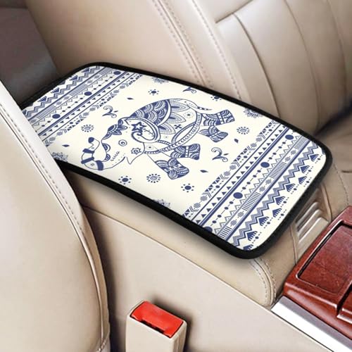 Universal Car Center Console Cushion Pad, Blue Elephant Soft Waterproof Car Center Console Cover Auto Armrest Seat Box Cover Protector for Most Vehicle SUV Truck Car - color: Blue Elephant