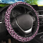 Pink Leopard Print Elastic Steering Wheel Cover, Non-Slip Breathable Neoprene Steering Wheel Covers, Women Pink Car Accessories, Universal 15 Inch Fit Auto, Suvs, Truck - color: Pink Leopard Print