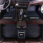 MELKEN Custom Fit Leather Car Floor Mats for 95% of Cars Full Coverage Floor Liners Car Mats (Black Blue) - color: Black Blue